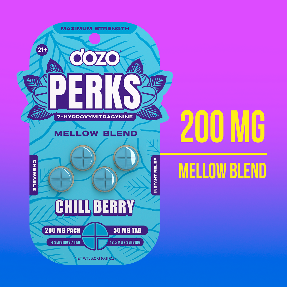 Dozo PERKS 7-OH 7 Hydroxy 200mg 4ct Tablets 10pk