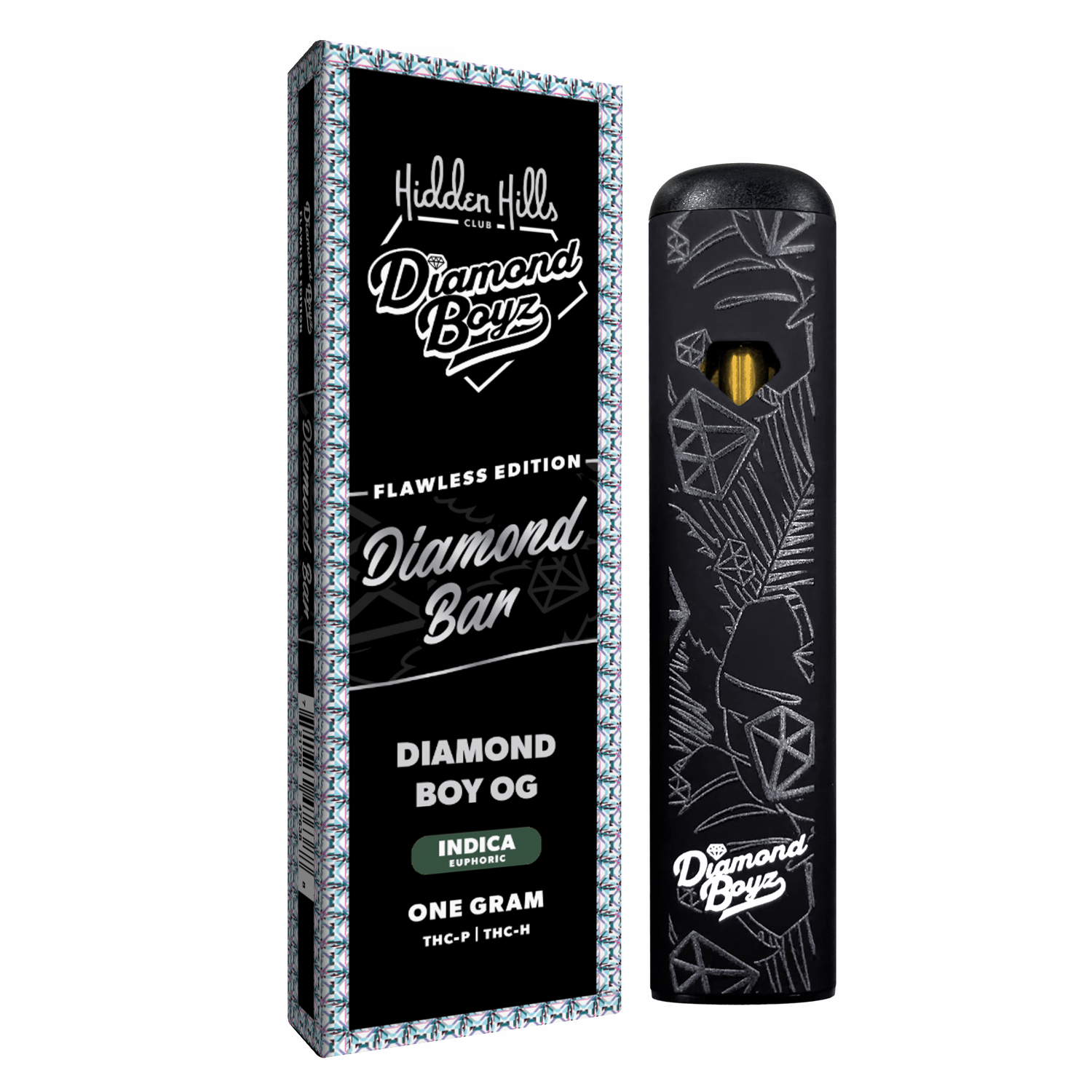 Hidden Hills Diamond Bar 1g Disposable THC-H, THC-P 5ct Display