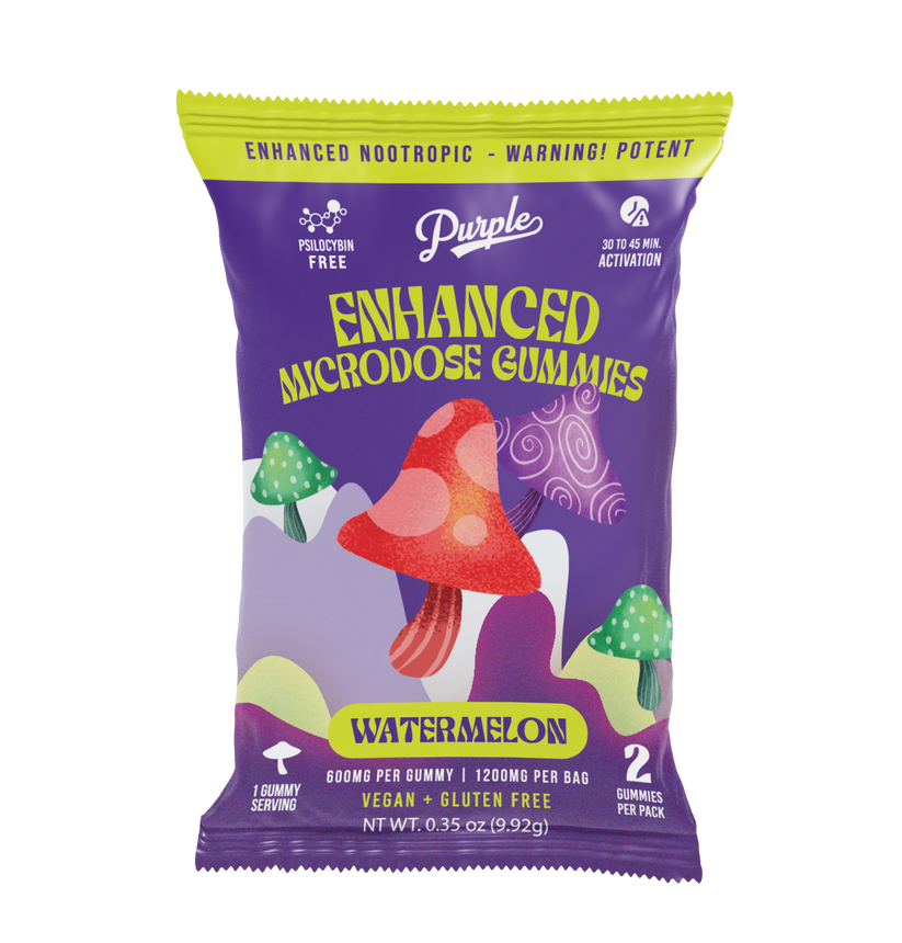Purple 1800 mg 3-Pack Enhanced Mushroom Gummies 20ct Display