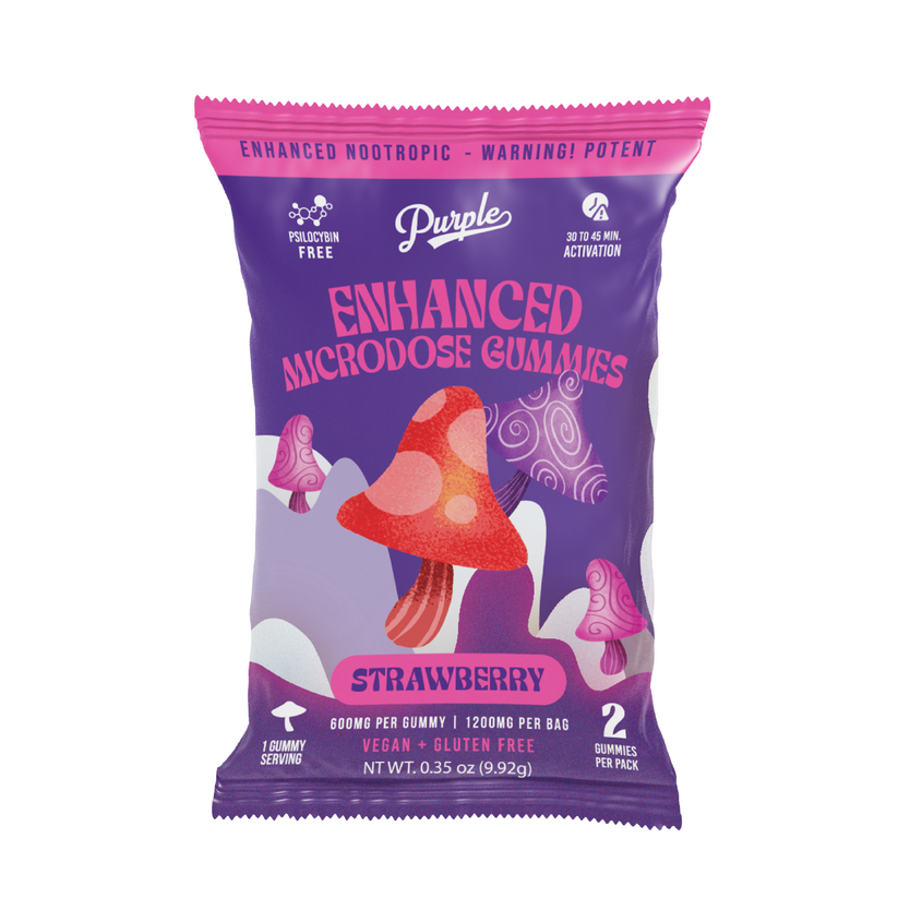 Purple 1800 mg 3-Pack Enhanced Mushroom Gummies 20ct Display