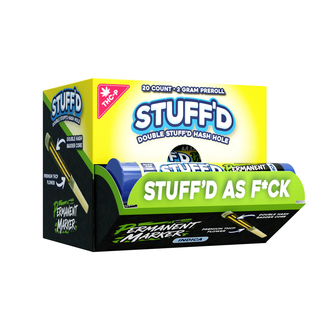 STUFF'D Double Stuffed 2g Hash Hole Pre Roll THC-P 20ct Display