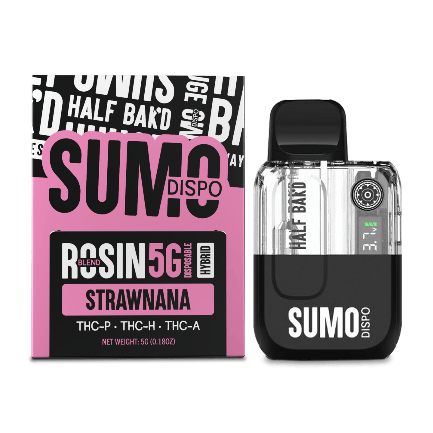 Half Bak'd 5g SUMO THC-P, THC-H, THC-A Disposable 5ct Display