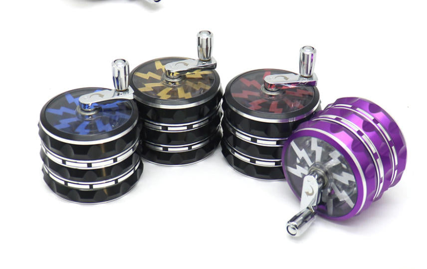Aluminum 63MM Hand Crank Grinder 6ct Display