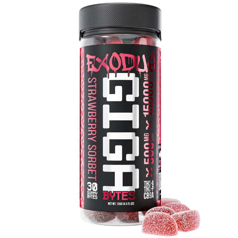 Exodus Gigabyte Gummies 30ct THC-A 15,000mg 6ct Display