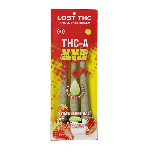 Lost THCA VVS Sugar Diamond Infused Pre-rolls | 3 Pack 10ct Display