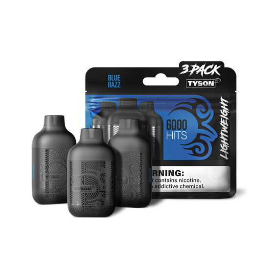 Tyson Lightweight 6,000 Puffs 3-Pack Disposable 10ct Display