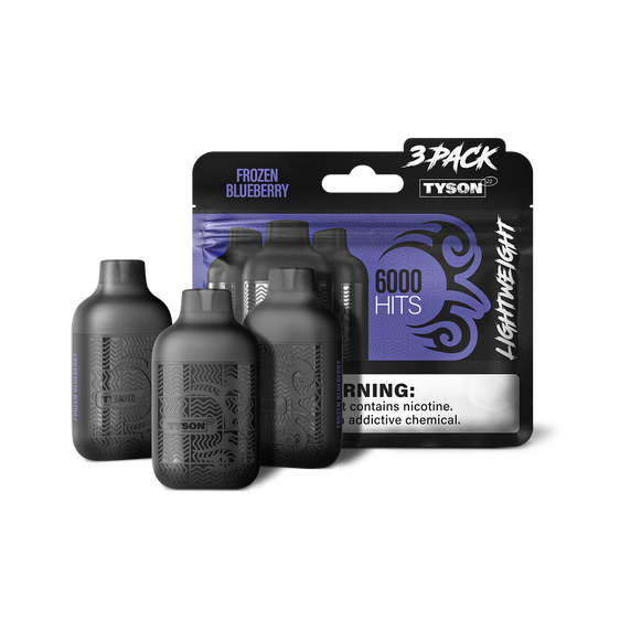 Tyson Lightweight 6,000 Puffs 3-Pack Disposable 10ct Display