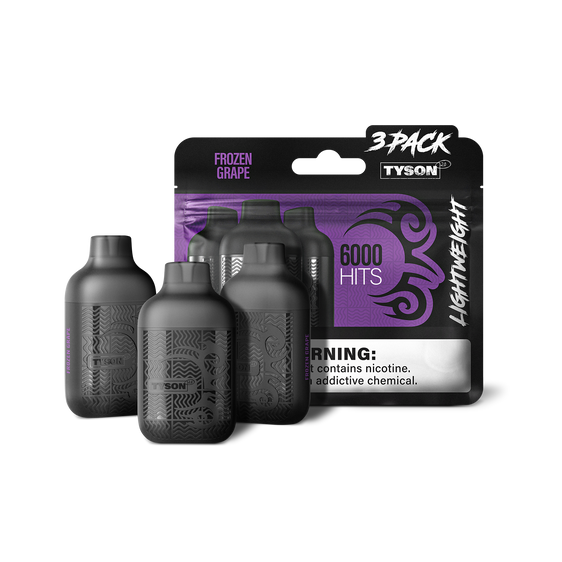 Tyson Lightweight 6,000 Puffs 3-Pack Disposable 10ct Display