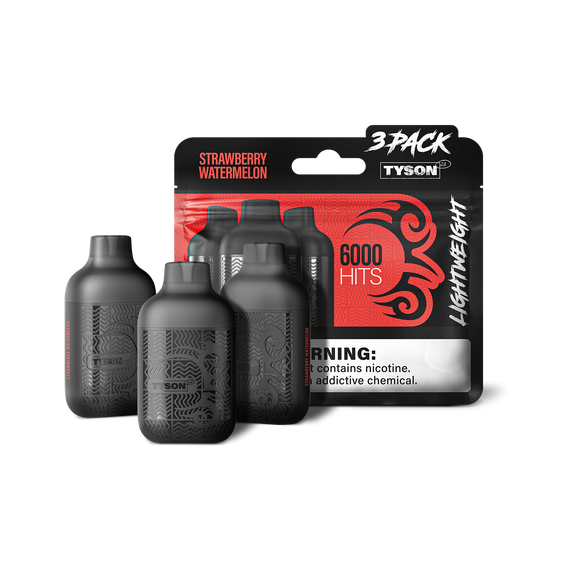 Tyson Lightweight 6,000 Puffs 3-Pack Disposable 10ct Display
