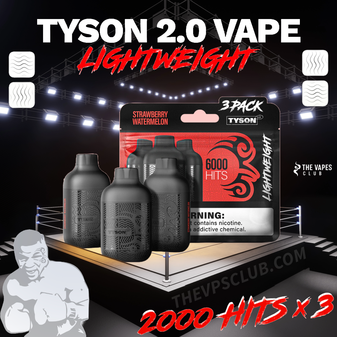 Tyson Lightweight 6,000 Puffs 3-Pack Disposable 10ct Display
