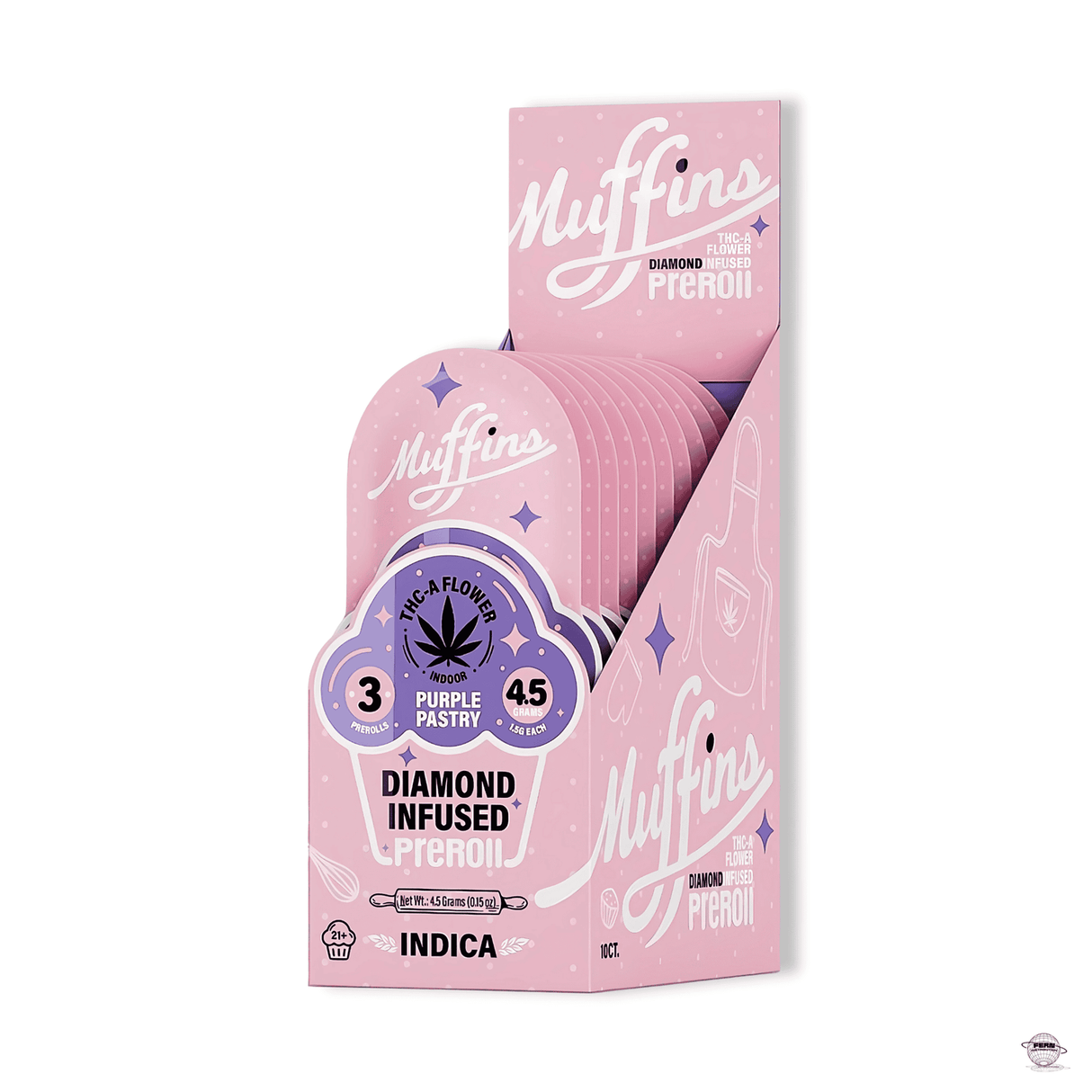 Muffins 1.5g 3pack THCA Diamond Infused Prerolls 10ct Display
