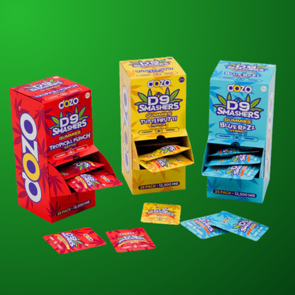 Dozo D9 Smashers Single Gummy 500mg 25ct Display 12500MG