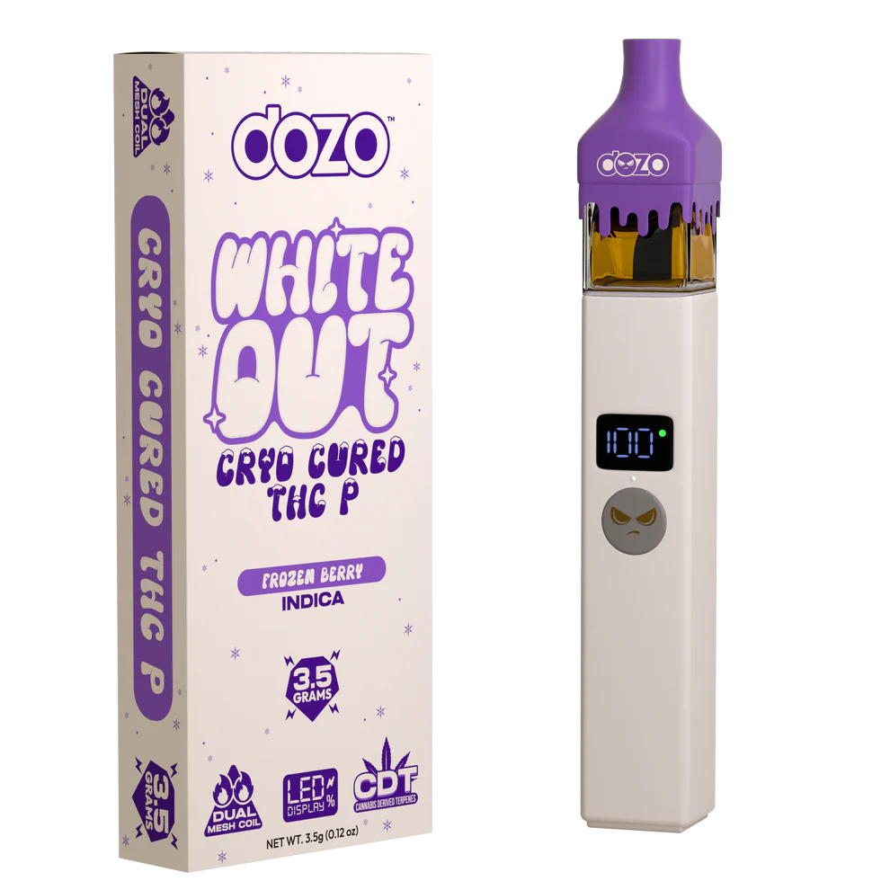 Dozo White Out Cryo Cured THC-P 3.5g Disposable 5ct Box