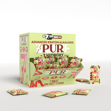 7Pure 80MG 7-Hydroxy Single Tablets 30ct Display