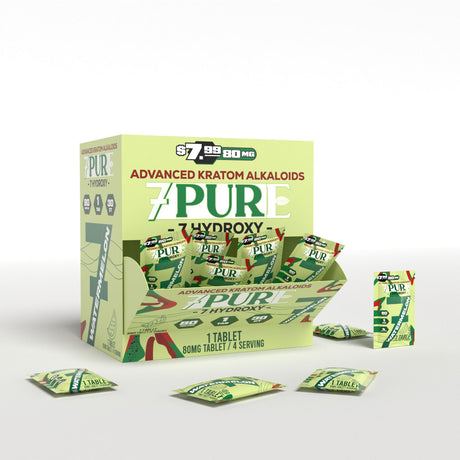 7Pure 80MG 7-Hydroxy Single Tablets 30ct Display