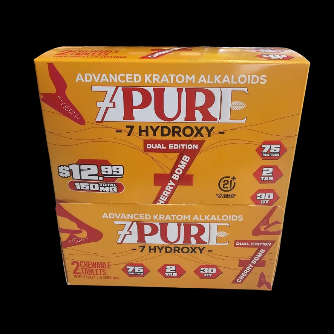 7Pure 150MG 7-Hydroxy Single Tablets 30ct Display MSRP $12.99