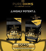 PureOhms 300mg 6 Pack 50mg 7Hydroxy Tablets 10ct Display