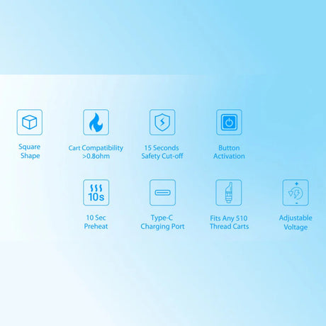 Yocan FLAT Slim Dab Pen 510 Thread Battery 9ct Box Display Mixed Colors