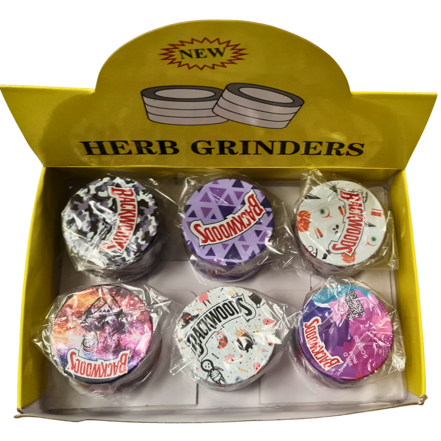 Designer Aluminum Grinder 6ct Display