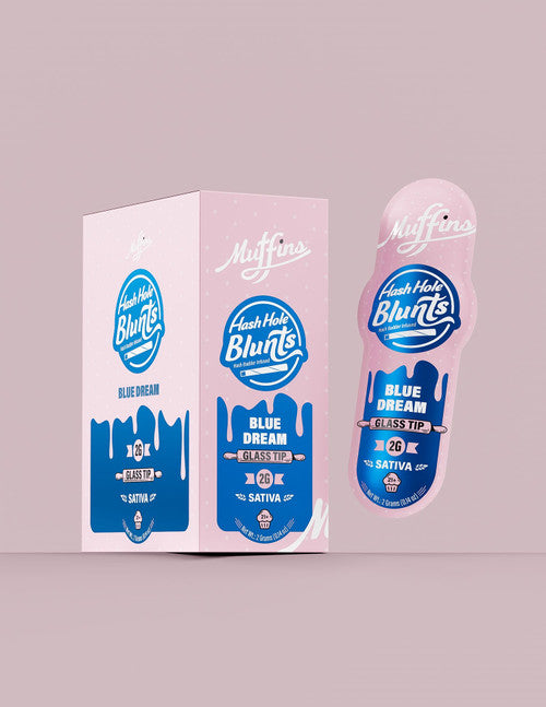 Muffins 2g THCA Glass Tip Hash Hole Blunts 20ct Display