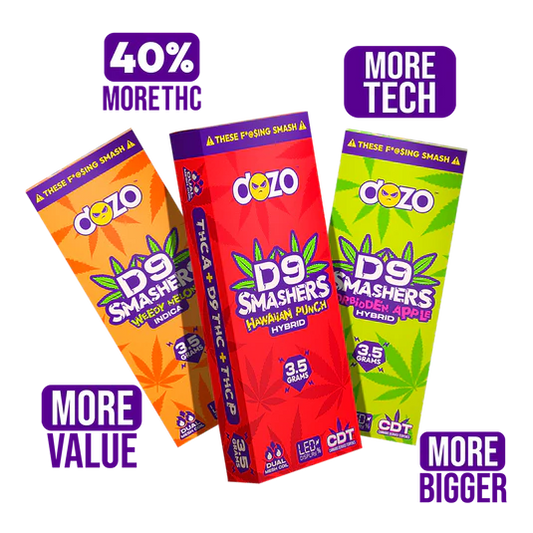 DOZO D9 Smashers 3.5g THC-A + Delta-9 THC + THC-P Disposable 5ct Box