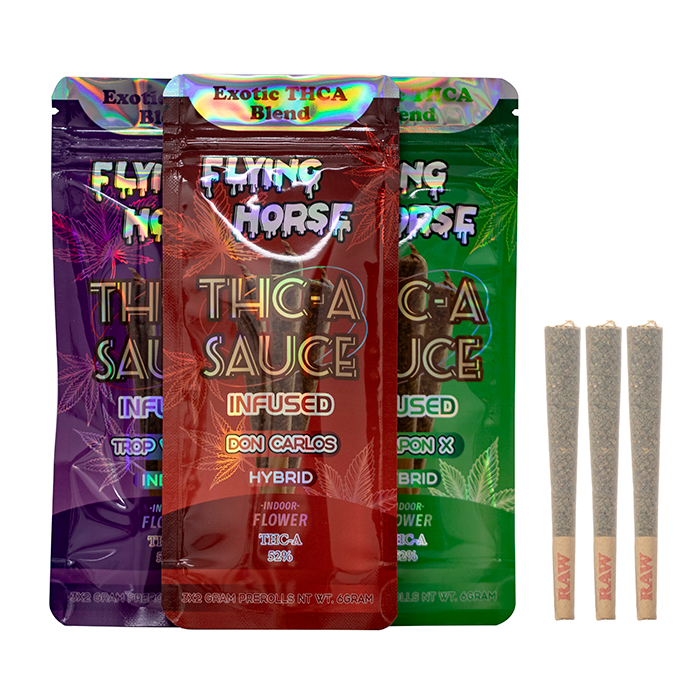 FLYING HORSE 3ct THC-A Sauce 2g PreRoll 10ct Display