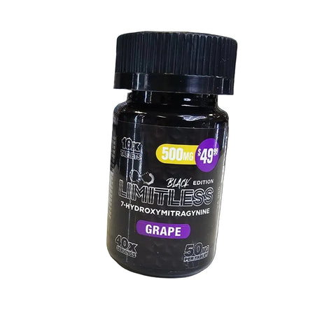 Limitless Black Edition 50MG 7 Hydroxy Tablets 10ct Single Jar