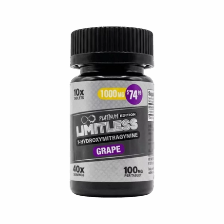 Limitless Platinum Edition 1000MG 7 Hydroxy Tablets 10ct Single Jar
