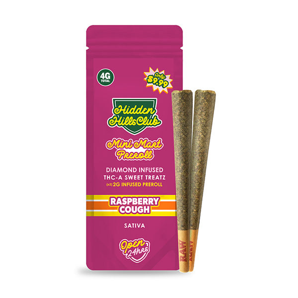 Hidden Hills Mini Mart 4g THC-A PreRolls 2 pack 10ct Display MSRP $9.99