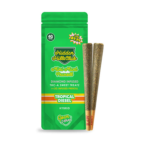 Hidden Hills Mini Mart 4g THC-A PreRolls 2 pack 10ct Display MSRP $9.99