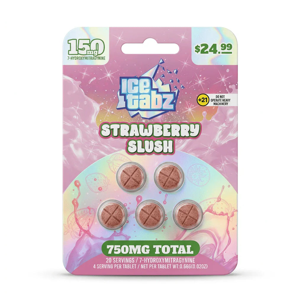 Ice Tabz 7-Hydroxy 150mg 5ct Tablets 750mg Total Pack 10ct Display MSRP $24.99