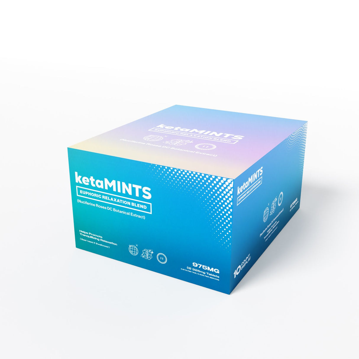 KetaMINTS 975mg 3 pack Euphoric Botanical Blend Tablets 10ct Display