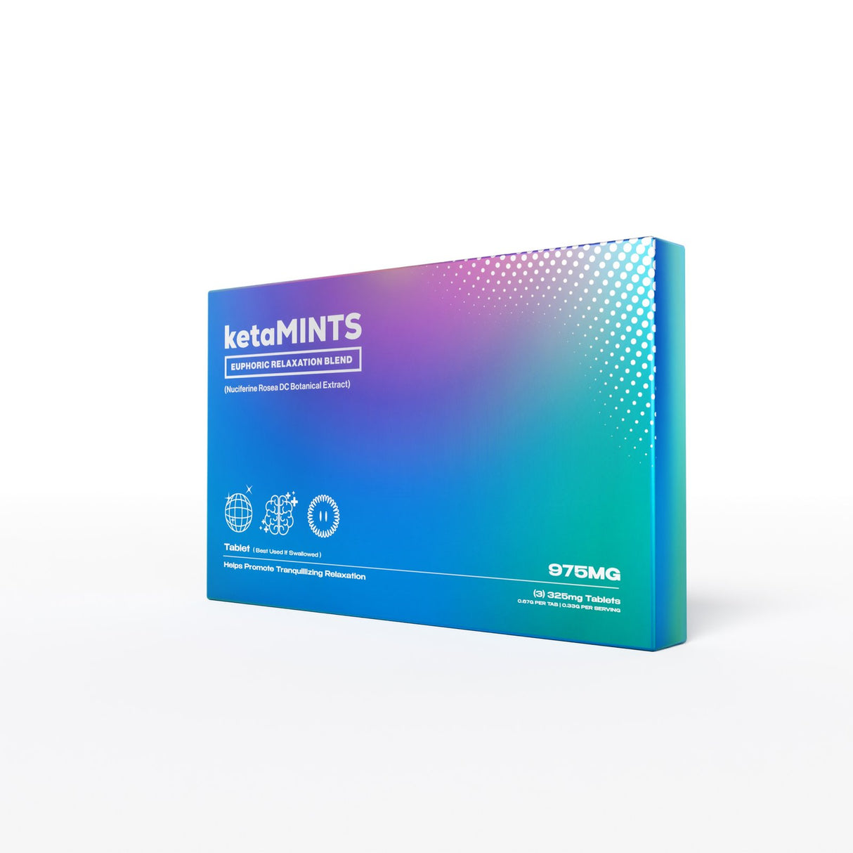 KetaMINTS 975mg 3 pack Euphoric Botanical Blend Tablets 10ct Display