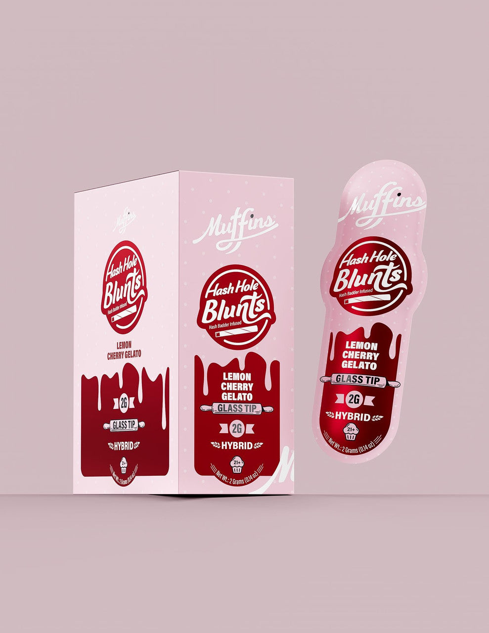Muffins 2g THCA Glass Tip Hash Hole Blunts 20ct Display