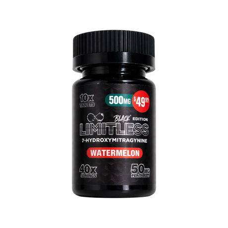 Limitless Black Edition 50MG 7 Hydroxy Tablets 10ct Single Jar