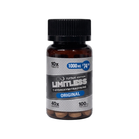 Limitless Platinum Edition 1000MG 7 Hydroxy Tablets 10ct Single Jar