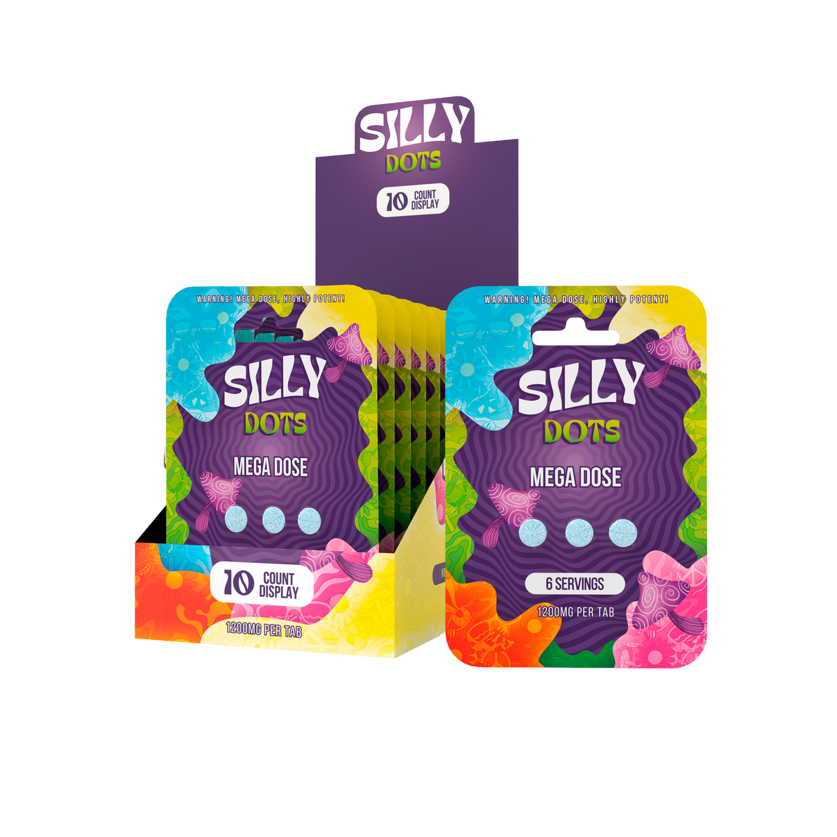Purple Silly Dots Mega Dose Mushroom Tablets 10ct Display