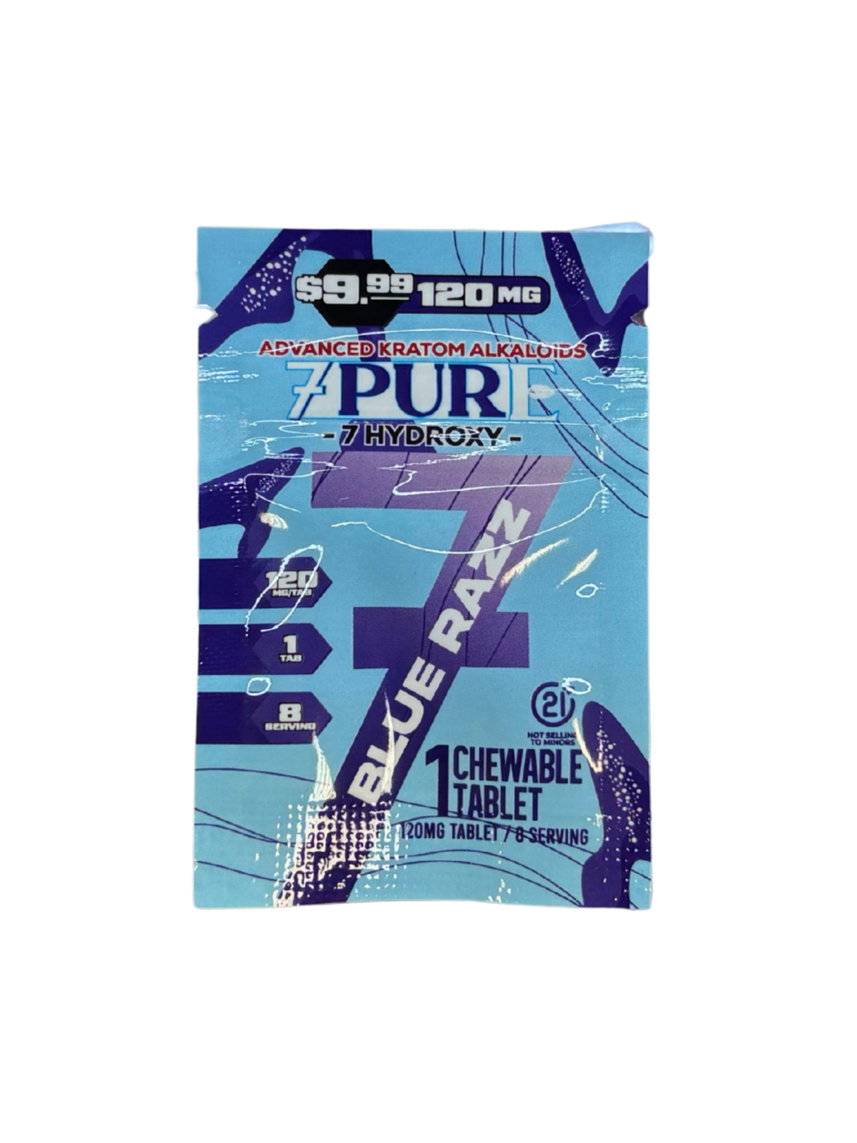 7Pure 120MG 7-Hydroxy Single Tablets 30ct Display MSRP $9.99
