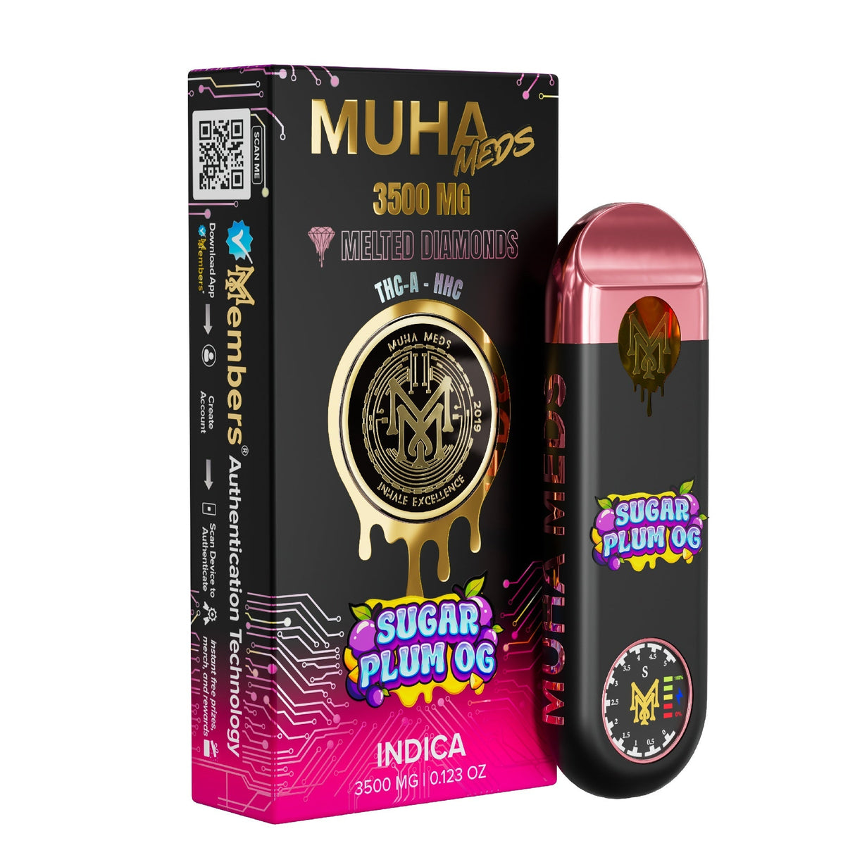 Muha Meds Melted Diamonds 3.5g THCA Disposable 5ct Display