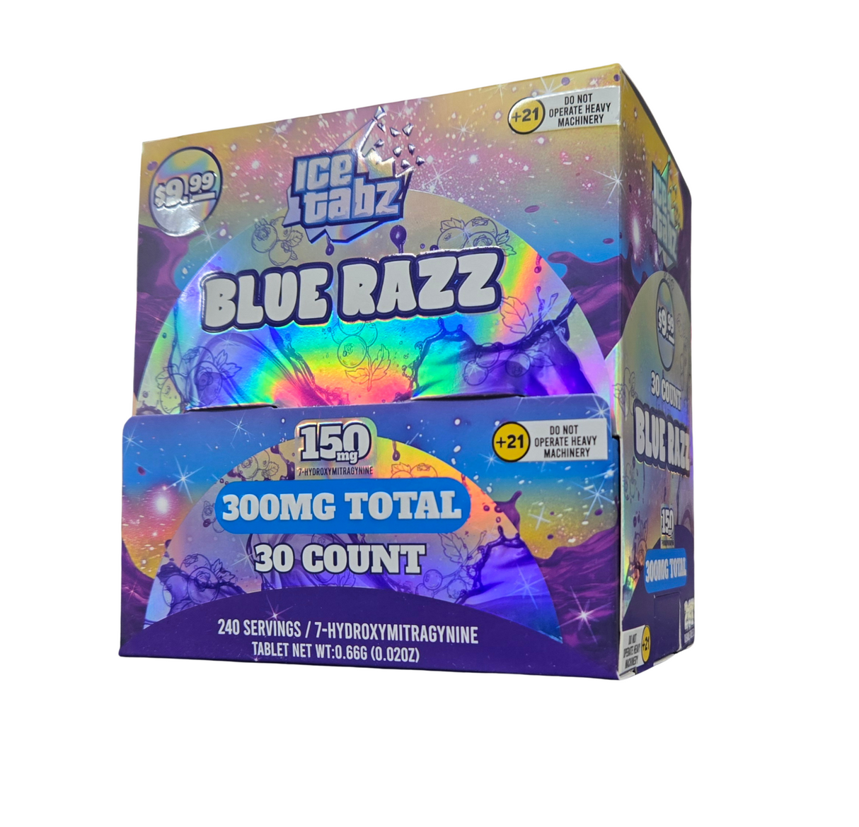 Ice Tabz 150MG 7 Hydroxy 2ct Tablets 30ct Box Display MSRP $9.99
