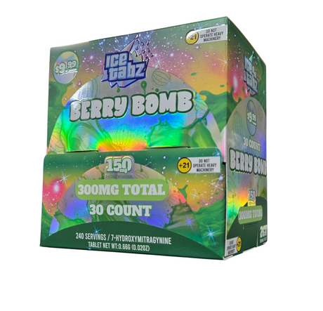 Ice Tabz 150MG 7 Hydroxy 2ct Tablets 30ct Box Display MSRP $9.99