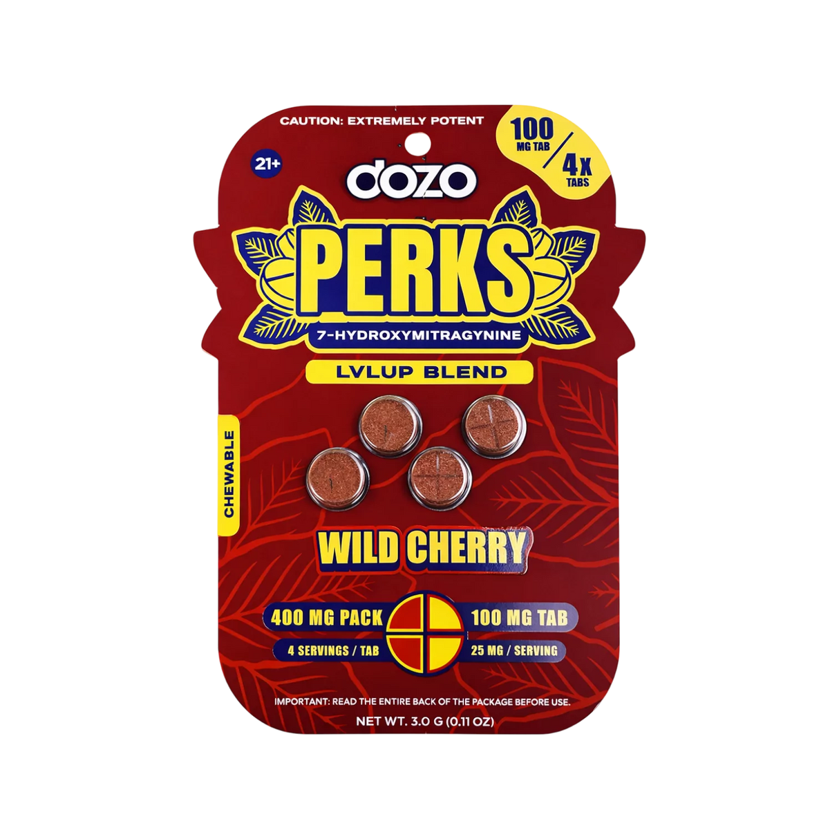 Dozo PERKS Extreme Potency 7 Hydroxy 400mg 4ct Tablets 5pk