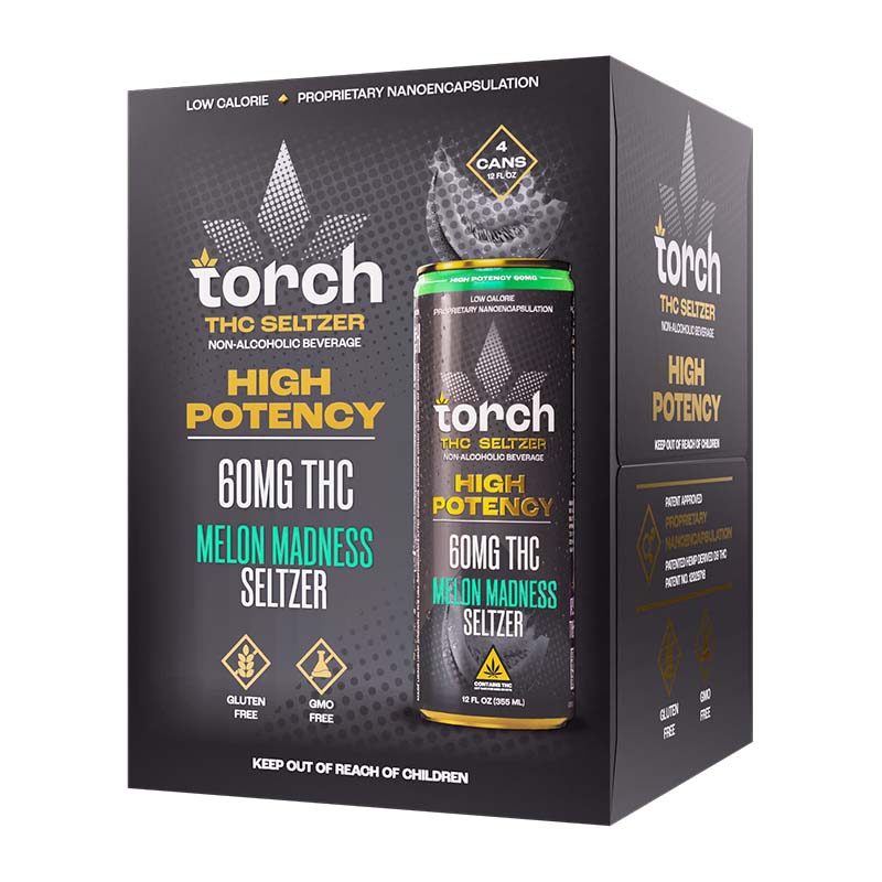 Torch High Potency 60mg D9 THC Seltzer 4ct Display