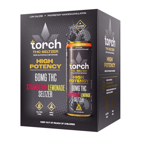 Torch High Potency 60mg D9 THC Seltzer 4ct Display