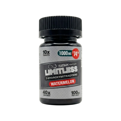 Limitless Platinum Edition 1000MG 7 Hydroxy Tablets 10ct Single Jar