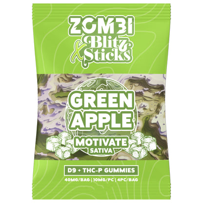 Zombi Delta-9+THC-P 40mg Blitz Stciks 20ct Box Gummies